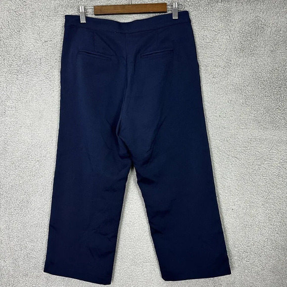 Lavish Alice pants womens 12 blue wide leg trousers cropped office high rise - Picture 3 of 8